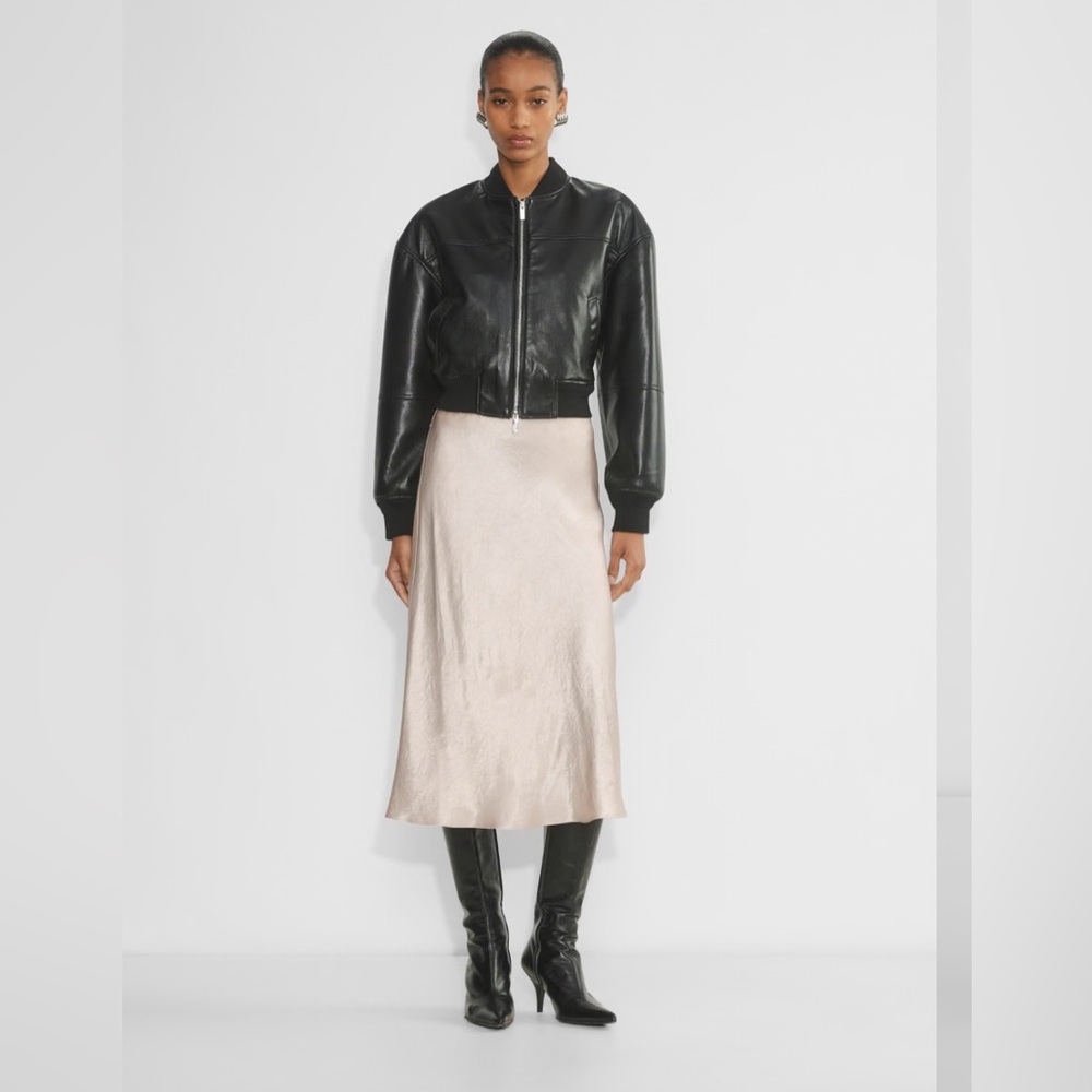 Aritzia Satin Midi Slip Skirt